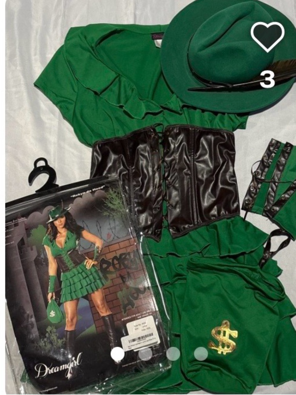 #3307**Dreamgirl Green Robyn Da Hood Costume Set - Picture 8 of 17